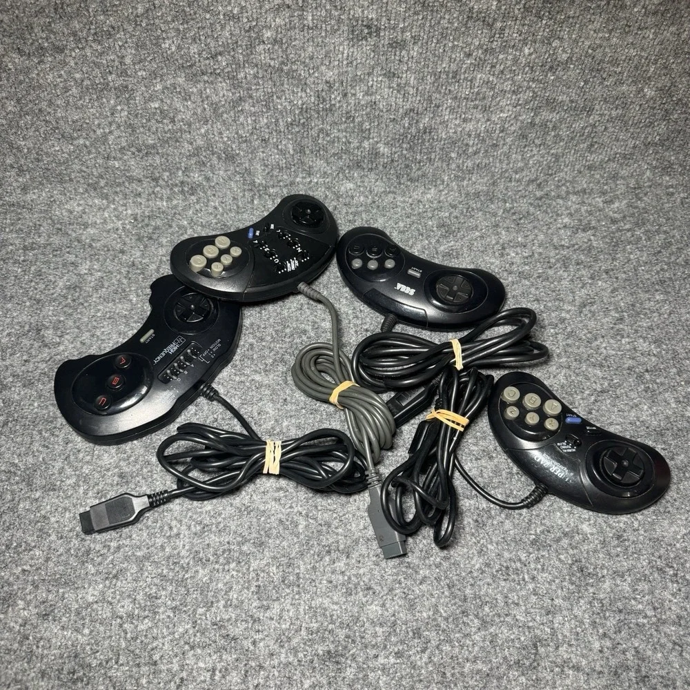 Lot of 3 3rd Party & 1OEM Sega Genesis Saturn Controllers Tested 4 Total